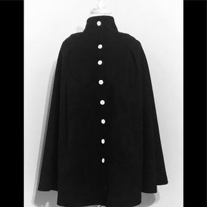 Fengfanstudio black cape white buttons, size S